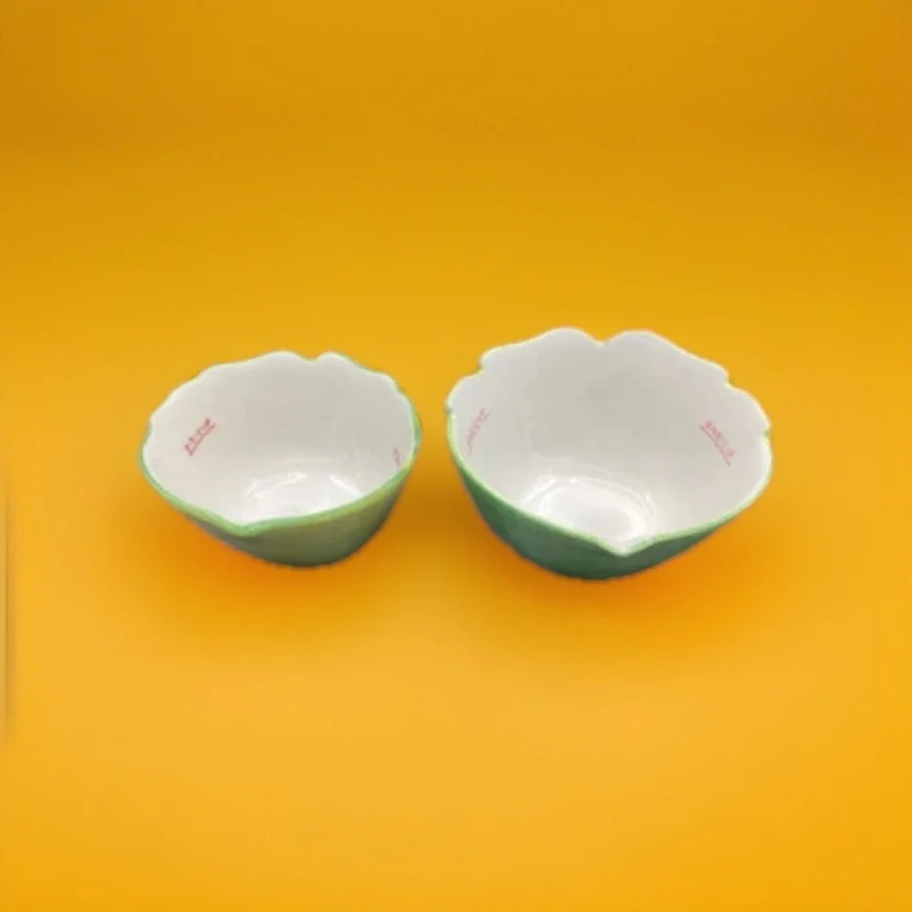 Porcelain Owl Measuring Cups Hand Painted for Pier 1 Imports (1/2 cup and 1 cup)
